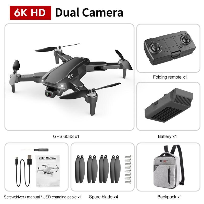 S608 Pro GPS Drone - 6K HD Dual HD Camera RC Distance 3KM WIFI FPV Brushless Motor RC Foldable Quadcopter Toy Professional Aerial Camera Drone Professional Camera Drone 3 S608 Pro GPS Drone - 6K HD Dual HD Camera RC Distance 3KM WIFI FPV Brushless Motor RC Foldable Quadcopter Toy Professional Aerial Camera Drone Professional Camera Drone — изображение 3