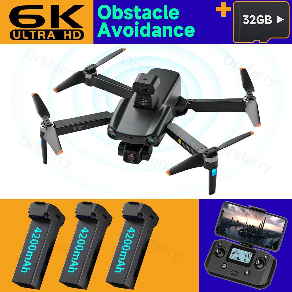 S802 / S802 Pro Drone - 4K HD Professional HD Camera Laser Obstacle Avoidance 3-Axis Gimbal 5G WiFi EIS FPV Dron RC Quadcopter Professional Camera Drone 10 S802 / S802 Pro Drone - 4K HD Professional HD Camera Laser Obstacle Avoidance 3-Axis Gimbal 5G WiFi EIS FPV Dron RC Quadcopter Professional Camera Drone - صورة S802 / S802 Pro Drone - 4K HD Professional HD Camera Laser Obstacle Avoidance 3-Axis Gimbal 5G WiFi EIS FPV Dron RC Quadcopter Professional Camera Drone - صورة 10