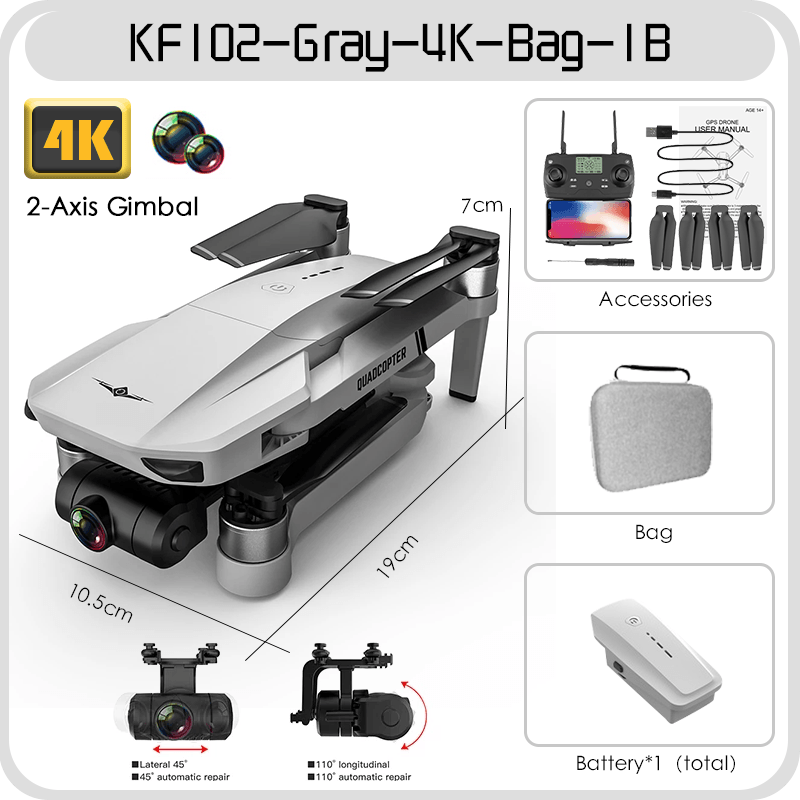 KF102 MAX GPS Drone - 4k Profesional 8K HD Camera 2-Axis Gimbal Anti-Shake Aerial Photography Brushless Foldable Quadcopter 1.2KM 1200M Professional Camera Drone 23 KF102 MAX GPS Drone - 4k Profesional 8K HD Camera 2-Axis Gimbal Anti-Shake Aerial Photography Brushless Foldable Quadcopter 1.2KM 1200M Professional Camera Drone - صورة KF102 MAX GPS Drone - 4k Profesional 8K HD Camera 2-Axis Gimbal Anti-Shake Aerial Photography Brushless Foldable Quadcopter 1.2KM 1200M Professional Camera Drone - صورة 23