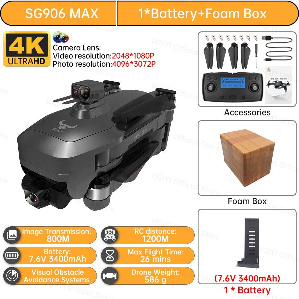 HGIYI SG906 MAX2 Drone - 5000mAH GPS 4K HD Professional Camera with 3-Axis Gimbal 360 Obstacle Avoidance 906 MAX Brushless Quadcopter Professional Camera Drone 26 HGIYI SG906 MAX2 Drone - 5000mAH GPS 4K HD Professional Camera with 3-Axis Gimbal 360 Obstacle Avoidance 906 MAX Brushless Quadcopter Professional Camera Drone - صورة HGIYI SG906 MAX2 Drone - 5000mAH GPS 4K HD Professional Camera with 3-Axis Gimbal 360 Obstacle Avoidance 906 MAX Brushless Quadcopter Professional Camera Drone - صورة 26