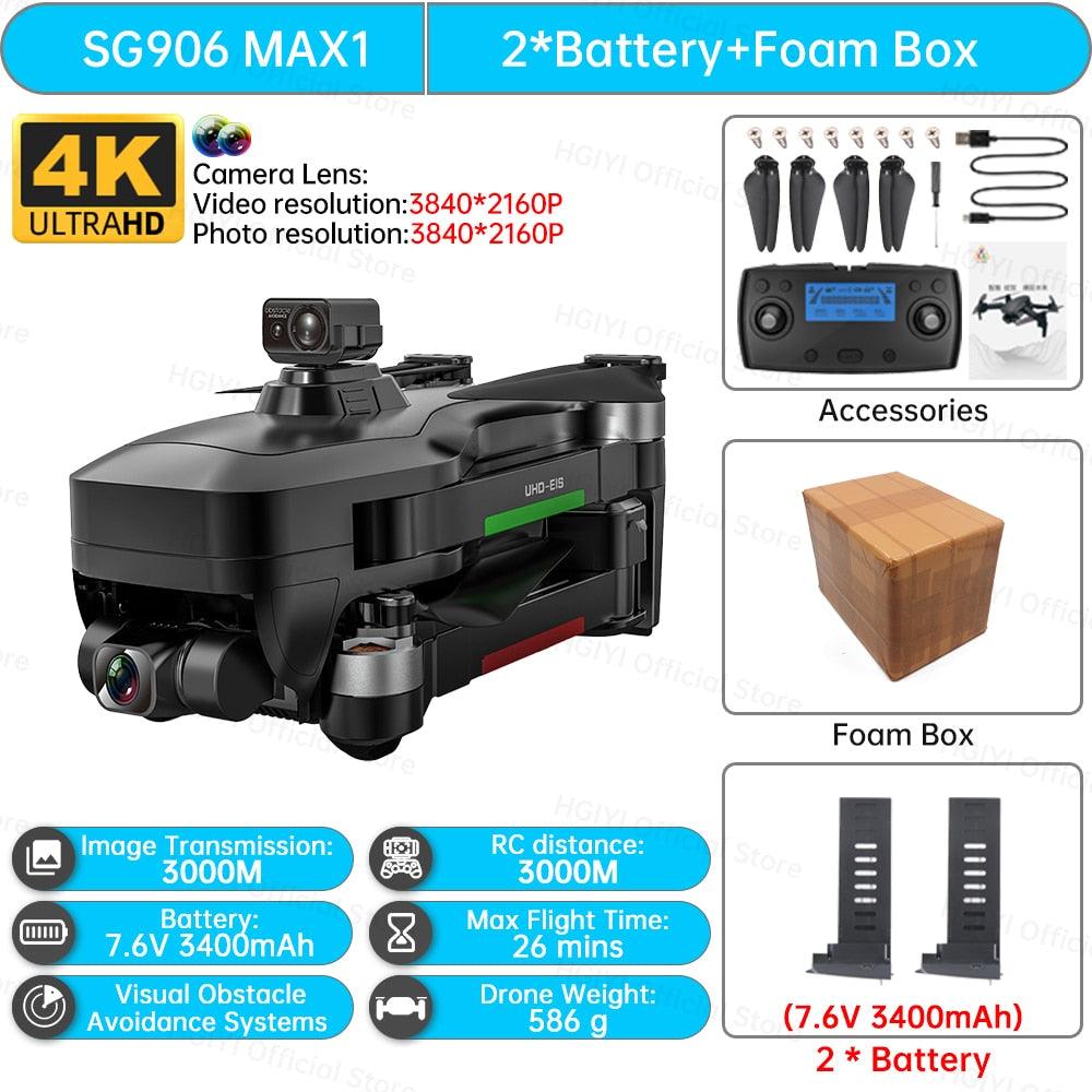 HGIYI SG906 MAX2 Drone - 5000mAH GPS 4K HD Professional Camera with 3-Axis Gimbal 360 Obstacle Avoidance 906 MAX Brushless Quadcopter Professional Camera Drone 22 HGIYI SG906 MAX2 Drone - 5000mAH GPS 4K HD Professional Camera with 3-Axis Gimbal 360 Obstacle Avoidance 906 MAX Brushless Quadcopter Professional Camera Drone - صورة HGIYI SG906 MAX2 Drone - 5000mAH GPS 4K HD Professional Camera with 3-Axis Gimbal 360 Obstacle Avoidance 906 MAX Brushless Quadcopter Professional Camera Drone - صورة 22