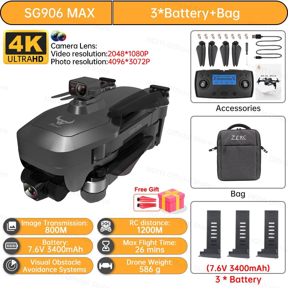 HGIYI SG906 MAX2 Drone - 5000mAH GPS 4K HD Professional Camera with 3-Axis Gimbal 360 Obstacle Avoidance 906 MAX Brushless Quadcopter Professional Camera Drone 21 HGIYI SG906 MAX2 Drone - 5000mAH GPS 4K HD Professional Camera with 3-Axis Gimbal 360 Obstacle Avoidance 906 MAX Brushless Quadcopter Professional Camera Drone - صورة HGIYI SG906 MAX2 Drone - 5000mAH GPS 4K HD Professional Camera with 3-Axis Gimbal 360 Obstacle Avoidance 906 MAX Brushless Quadcopter Professional Camera Drone - صورة 21