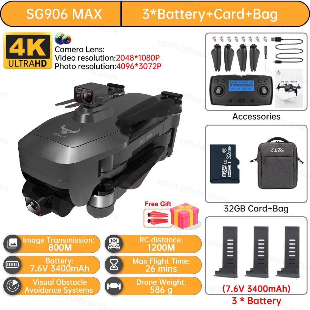 HGIYI SG906 MAX2 Drone - 5000mAH GPS 4K HD Professional Camera with 3-Axis Gimbal 360 Obstacle Avoidance 906 MAX Brushless Quadcopter Professional Camera Drone 19 HGIYI SG906 MAX2 Drone - 5000mAH GPS 4K HD Professional Camera with 3-Axis Gimbal 360 Obstacle Avoidance 906 MAX Brushless Quadcopter Professional Camera Drone - صورة HGIYI SG906 MAX2 Drone - 5000mAH GPS 4K HD Professional Camera with 3-Axis Gimbal 360 Obstacle Avoidance 906 MAX Brushless Quadcopter Professional Camera Drone - صورة 19