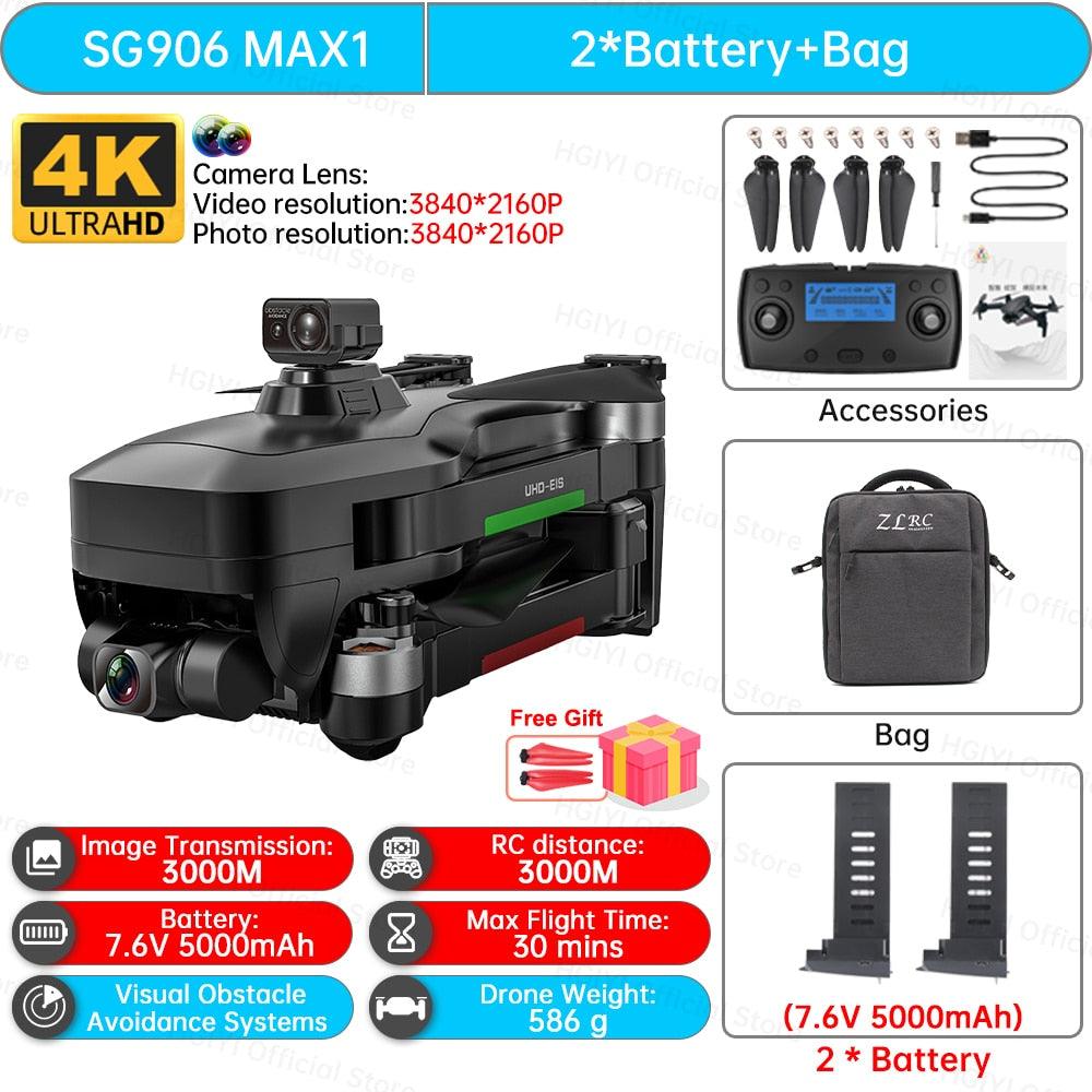 HGIYI SG906 MAX2 Drone - 5000mAH GPS 4K HD Professional Camera with 3-Axis Gimbal 360 Obstacle Avoidance 906 MAX Brushless Quadcopter Professional Camera Drone 16 HGIYI SG906 MAX2 Drone - 5000mAH GPS 4K HD Professional Camera with 3-Axis Gimbal 360 Obstacle Avoidance 906 MAX Brushless Quadcopter Professional Camera Drone - صورة HGIYI SG906 MAX2 Drone - 5000mAH GPS 4K HD Professional Camera with 3-Axis Gimbal 360 Obstacle Avoidance 906 MAX Brushless Quadcopter Professional Camera Drone - صورة 16