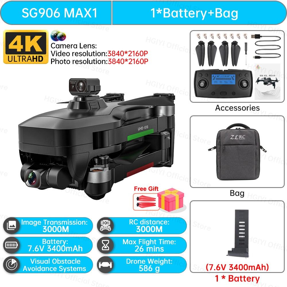 HGIYI SG906 MAX2 Drone - 5000mAH GPS 4K HD Professional Camera with 3-Axis Gimbal 360 Obstacle Avoidance 906 MAX Brushless Quadcopter Professional Camera Drone 15 HGIYI SG906 MAX2 Drone - 5000mAH GPS 4K HD Professional Camera with 3-Axis Gimbal 360 Obstacle Avoidance 906 MAX Brushless Quadcopter Professional Camera Drone - صورة HGIYI SG906 MAX2 Drone - 5000mAH GPS 4K HD Professional Camera with 3-Axis Gimbal 360 Obstacle Avoidance 906 MAX Brushless Quadcopter Professional Camera Drone - صورة 15