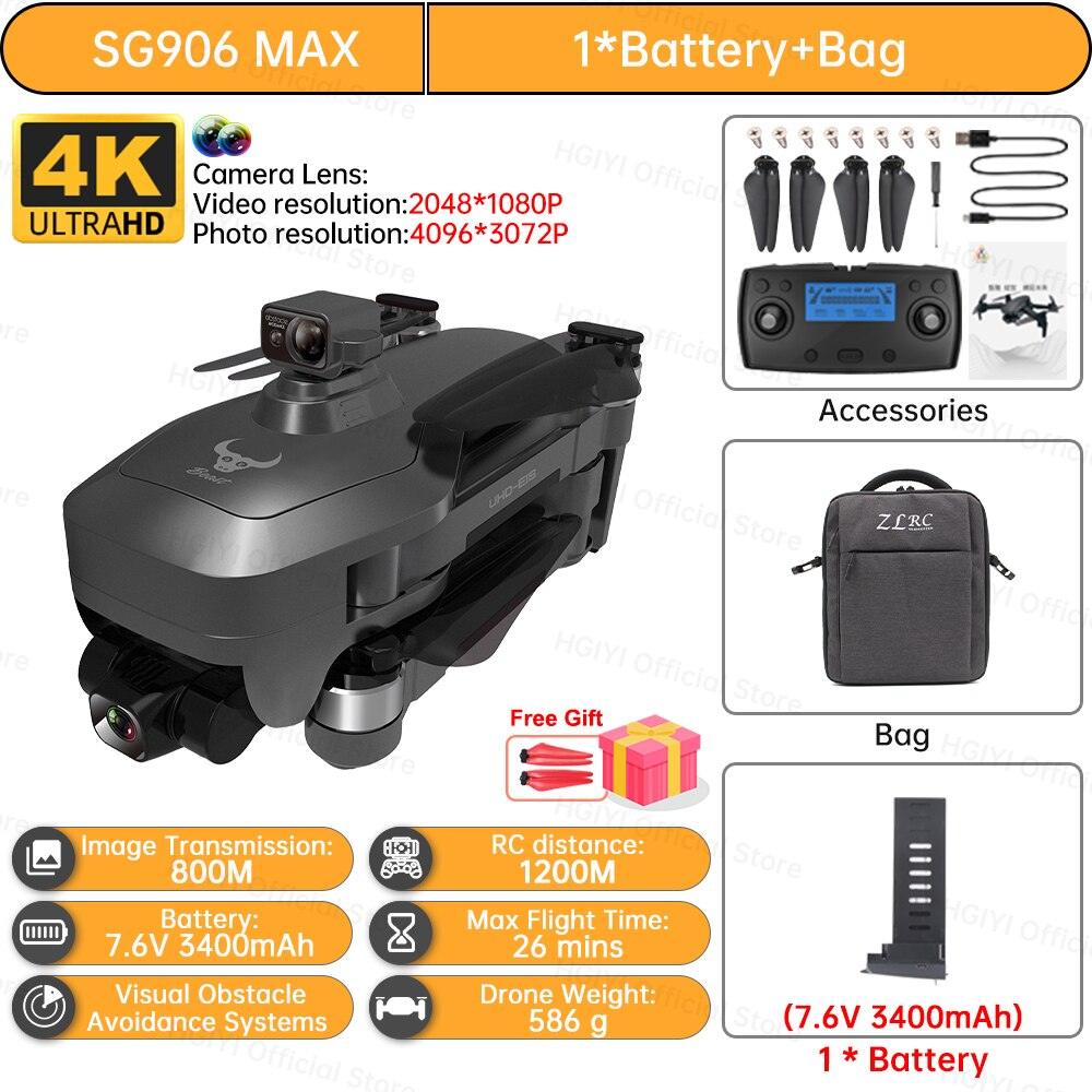HGIYI SG906 MAX2 Drone - 5000mAH GPS 4K HD Professional Camera with 3-Axis Gimbal 360 Obstacle Avoidance 906 MAX Brushless Quadcopter Professional Camera Drone 14 HGIYI SG906 MAX2 Drone - 5000mAH GPS 4K HD Professional Camera with 3-Axis Gimbal 360 Obstacle Avoidance 906 MAX Brushless Quadcopter Professional Camera Drone - صورة HGIYI SG906 MAX2 Drone - 5000mAH GPS 4K HD Professional Camera with 3-Axis Gimbal 360 Obstacle Avoidance 906 MAX Brushless Quadcopter Professional Camera Drone - صورة 14