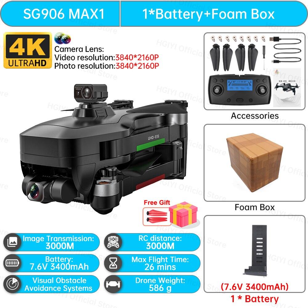 HGIYI SG906 MAX2 Drone - 5000mAH GPS 4K HD Professional Camera with 3-Axis Gimbal 360 Obstacle Avoidance 906 MAX Brushless Quadcopter Professional Camera Drone 13 HGIYI SG906 MAX2 Drone - 5000mAH GPS 4K HD Professional Camera with 3-Axis Gimbal 360 Obstacle Avoidance 906 MAX Brushless Quadcopter Professional Camera Drone - صورة HGIYI SG906 MAX2 Drone - 5000mAH GPS 4K HD Professional Camera with 3-Axis Gimbal 360 Obstacle Avoidance 906 MAX Brushless Quadcopter Professional Camera Drone - صورة 13