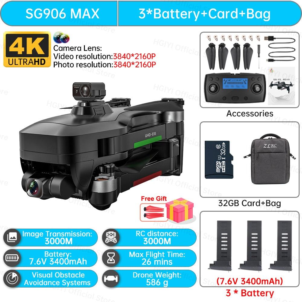 HGIYI SG906 MAX2 Drone - 5000mAH GPS 4K HD Professional Camera with 3-Axis Gimbal 360 Obstacle Avoidance 906 MAX Brushless Quadcopter Professional Camera Drone 11 HGIYI SG906 MAX2 Drone - 5000mAH GPS 4K HD Professional Camera with 3-Axis Gimbal 360 Obstacle Avoidance 906 MAX Brushless Quadcopter Professional Camera Drone - صورة HGIYI SG906 MAX2 Drone - 5000mAH GPS 4K HD Professional Camera with 3-Axis Gimbal 360 Obstacle Avoidance 906 MAX Brushless Quadcopter Professional Camera Drone - صورة 11