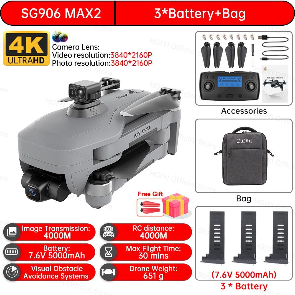 HGIYI SG906 MAX2 Drone - 5000mAH GPS 4K HD Professional Camera with 3-Axis Gimbal 360 Obstacle Avoidance 906 MAX Brushless Quadcopter Professional Camera Drone 9 HGIYI SG906 MAX2 Drone - 5000mAH GPS 4K HD Professional Camera with 3-Axis Gimbal 360 Obstacle Avoidance 906 MAX Brushless Quadcopter Professional Camera Drone - صورة HGIYI SG906 MAX2 Drone - 5000mAH GPS 4K HD Professional Camera with 3-Axis Gimbal 360 Obstacle Avoidance 906 MAX Brushless Quadcopter Professional Camera Drone - صورة 9