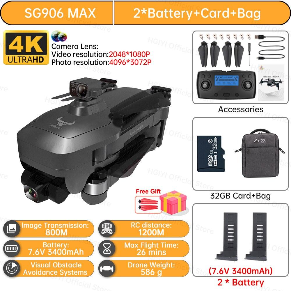 HGIYI SG906 MAX2 Drone - 5000mAH GPS 4K HD Professional Camera with 3-Axis Gimbal 360 Obstacle Avoidance 906 MAX Brushless Quadcopter Professional Camera Drone 8 HGIYI SG906 MAX2 Drone - 5000mAH GPS 4K HD Professional Camera with 3-Axis Gimbal 360 Obstacle Avoidance 906 MAX Brushless Quadcopter Professional Camera Drone - صورة HGIYI SG906 MAX2 Drone - 5000mAH GPS 4K HD Professional Camera with 3-Axis Gimbal 360 Obstacle Avoidance 906 MAX Brushless Quadcopter Professional Camera Drone - صورة 8