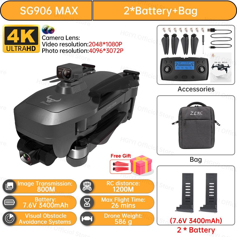HGIYI SG906 MAX2 Drone - 5000mAH GPS 4K HD Professional Camera with 3-Axis Gimbal 360 Obstacle Avoidance 906 MAX Brushless Quadcopter Professional Camera Drone 7 HGIYI SG906 MAX2 Drone - 5000mAH GPS 4K HD Professional Camera with 3-Axis Gimbal 360 Obstacle Avoidance 906 MAX Brushless Quadcopter Professional Camera Drone - صورة HGIYI SG906 MAX2 Drone - 5000mAH GPS 4K HD Professional Camera with 3-Axis Gimbal 360 Obstacle Avoidance 906 MAX Brushless Quadcopter Professional Camera Drone - صورة 7