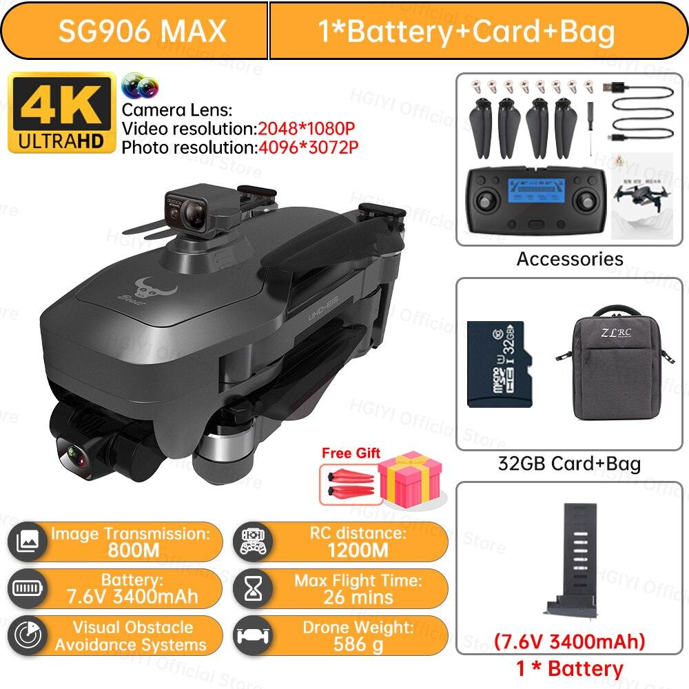 HGIYI SG906 MAX2 Drone - 5000mAH GPS 4K HD Professional Camera with 3-Axis Gimbal 360 Obstacle Avoidance 906 MAX Brushless Quadcopter Professional Camera Drone 6 HGIYI SG906 MAX2 Drone - 5000mAH GPS 4K HD Professional Camera with 3-Axis Gimbal 360 Obstacle Avoidance 906 MAX Brushless Quadcopter Professional Camera Drone - صورة HGIYI SG906 MAX2 Drone - 5000mAH GPS 4K HD Professional Camera with 3-Axis Gimbal 360 Obstacle Avoidance 906 MAX Brushless Quadcopter Professional Camera Drone - صورة 6