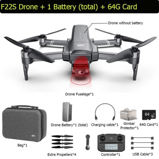 SJRC F22S 4K HD PRO Drone - With 4K HD Camera 2-Axis Gimbal HD Camera Obstacle Avoidance GPS 5G WiFi FPV Quadcopter RC Drone  Helicopter Professional Camera Drone - Image 3