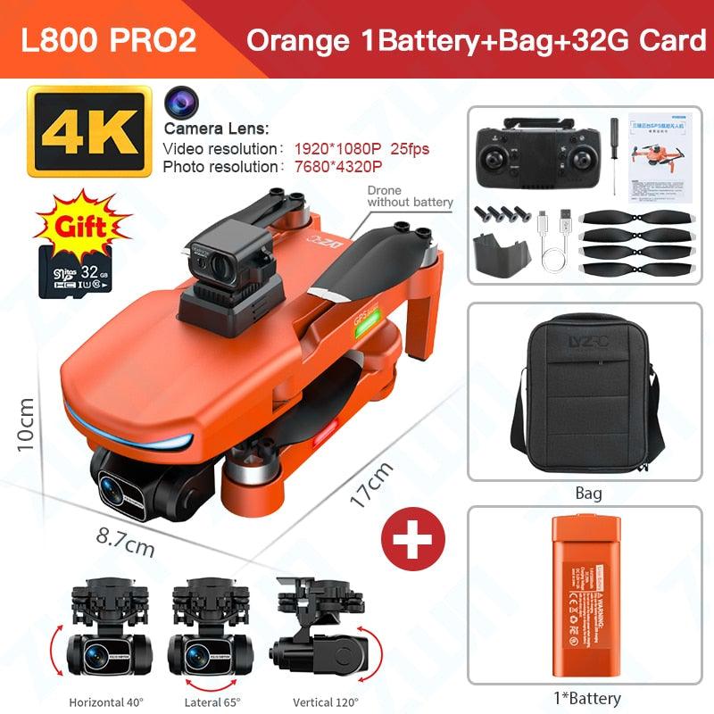 L800 Pro 2 Drone - 4K HD Camera 3-Axis Gimbal 5G WIFI Dron Obstacle Avoidance Brushless Motor RC Professional FPV Quadcopter Professional Camera Drone 16 L800 Pro 2 Drone - 4K HD Camera 3-Axis Gimbal 5G WIFI Dron Obstacle Avoidance Brushless Motor RC Professional FPV Quadcopter Professional Camera Drone — изображение 16