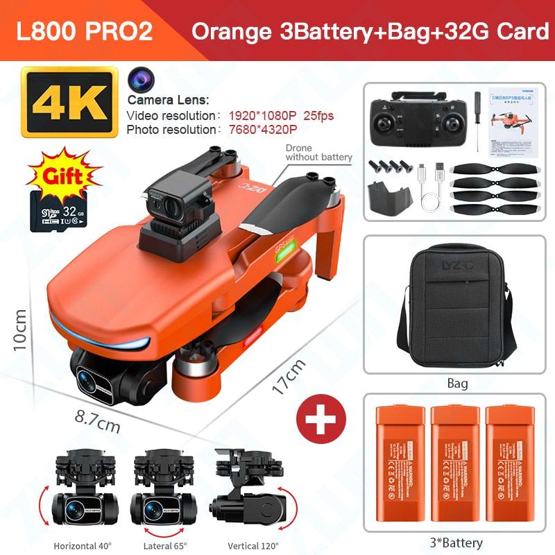 L800 Pro 2 Drone - 4K HD Camera 3-Axis Gimbal 5G WIFI Dron Obstacle Avoidance Brushless Motor RC Professional FPV Quadcopter Professional Camera Drone 13 L800 Pro 2 Drone - 4K HD Camera 3-Axis Gimbal 5G WIFI Dron Obstacle Avoidance Brushless Motor RC Professional FPV Quadcopter Professional Camera Drone — изображение 13