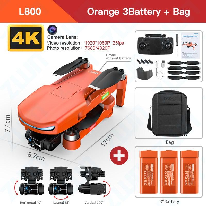 L800 Pro 2 Drone - 4K HD Camera 3-Axis Gimbal 5G WIFI Dron Obstacle Avoidance Brushless Motor RC Professional FPV Quadcopter Professional Camera Drone 10 L800 Pro 2 Drone - 4K HD Camera 3-Axis Gimbal 5G WIFI Dron Obstacle Avoidance Brushless Motor RC Professional FPV Quadcopter Professional Camera Drone — изображение 10