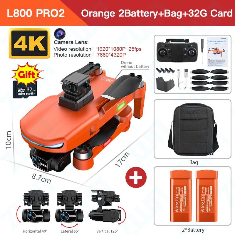L800 Pro 2 Drone - 4K HD Camera 3-Axis Gimbal 5G WIFI Dron Obstacle Avoidance Brushless Motor RC Professional FPV Quadcopter Professional Camera Drone 9 L800 Pro 2 Drone - 4K HD Camera 3-Axis Gimbal 5G WIFI Dron Obstacle Avoidance Brushless Motor RC Professional FPV Quadcopter Professional Camera Drone — изображение 9