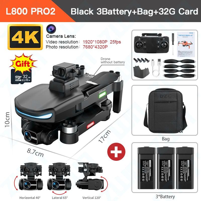 L800 Pro 2 Drone - 4K HD Camera 3-Axis Gimbal 5G WIFI Dron Obstacle Avoidance Brushless Motor RC Professional FPV Quadcopter Professional Camera Drone 8 L800 Pro 2 Drone - 4K HD Camera 3-Axis Gimbal 5G WIFI Dron Obstacle Avoidance Brushless Motor RC Professional FPV Quadcopter Professional Camera Drone — изображение 8