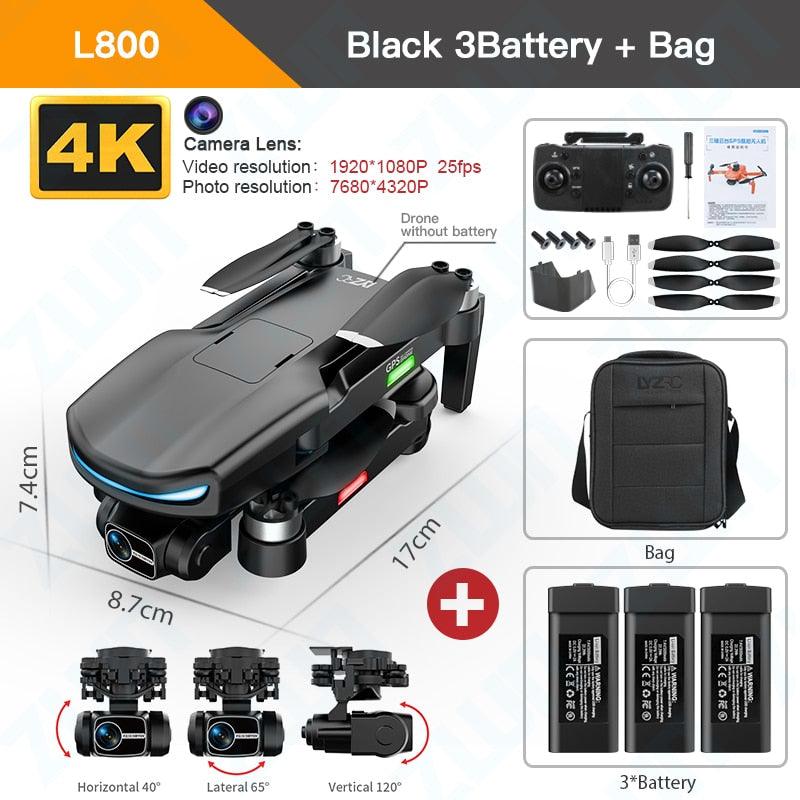 L800 Pro 2 Drone - 4K HD Camera 3-Axis Gimbal 5G WIFI Dron Obstacle Avoidance Brushless Motor RC Professional FPV Quadcopter Professional Camera Drone 5 L800 Pro 2 Drone - 4K HD Camera 3-Axis Gimbal 5G WIFI Dron Obstacle Avoidance Brushless Motor RC Professional FPV Quadcopter Professional Camera Drone — изображение 5