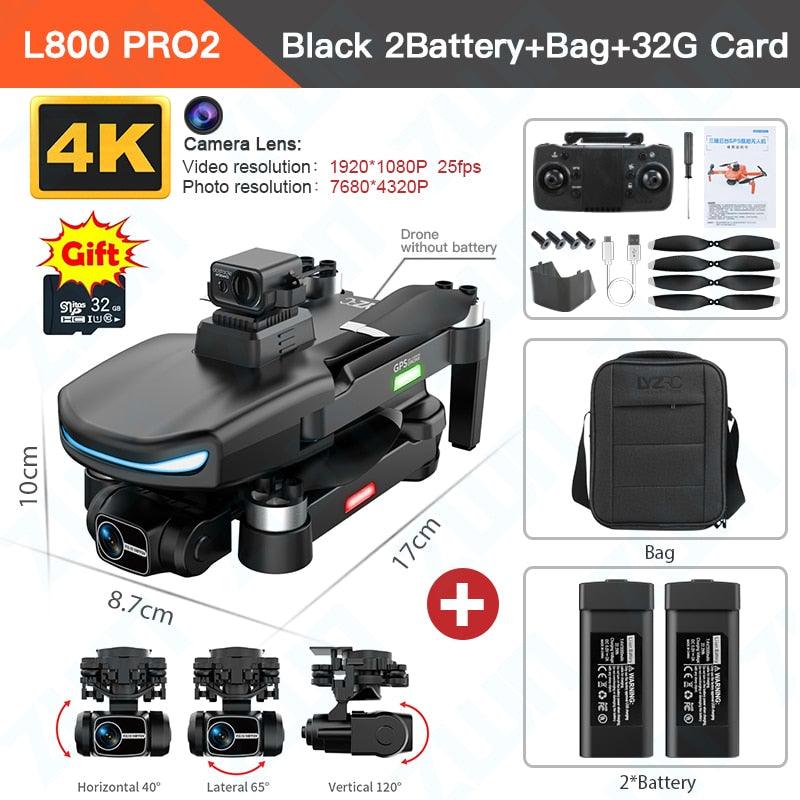 L800 Pro 2 Drone - 4K HD Camera 3-Axis Gimbal 5G WIFI Dron Obstacle Avoidance Brushless Motor RC Professional FPV Quadcopter Professional Camera Drone 4 L800 Pro 2 Drone - 4K HD Camera 3-Axis Gimbal 5G WIFI Dron Obstacle Avoidance Brushless Motor RC Professional FPV Quadcopter Professional Camera Drone — изображение 4