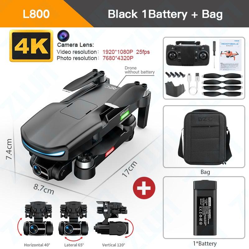 L800 Pro 2 Drone - 4K HD Camera 3-Axis Gimbal 5G WIFI Dron Obstacle Avoidance Brushless Motor RC Professional FPV Quadcopter Professional Camera Drone 3 L800 Pro 2 Drone - 4K HD Camera 3-Axis Gimbal 5G WIFI Dron Obstacle Avoidance Brushless Motor RC Professional FPV Quadcopter Professional Camera Drone — изображение 3