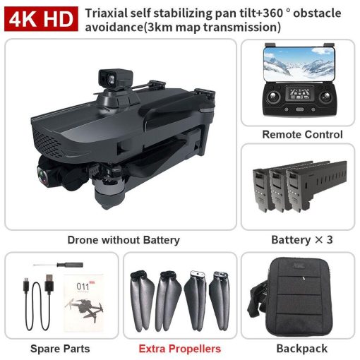 JINHENG 011 Drone - Professional Dual HD 4K HD Camera 3-Axis Gimbal Optical Flow Brushless Motor Foldable Quadcopter RC Distance 3000km Camera Drone Professional Camera Drone - Image 6
