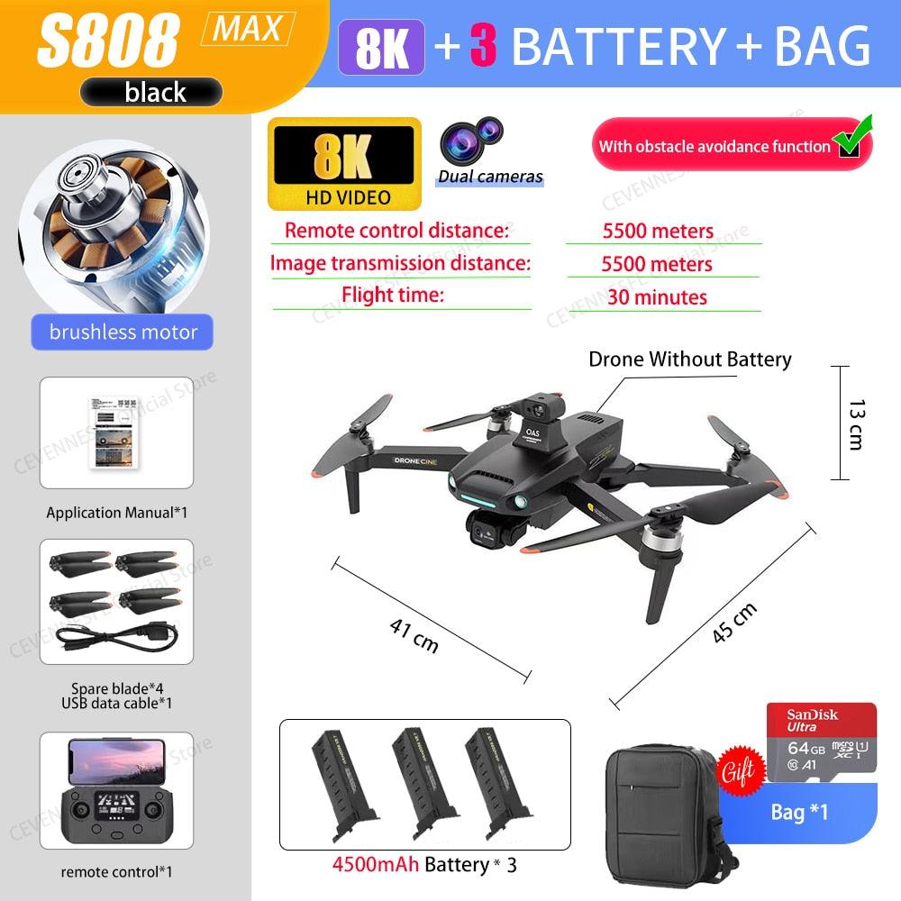 S808 GPS Drone - 2023 NEW GPS Drone 8K HD Professional Dual HD Camera FPV 5KM Aerial Photography Brushless Motor Foldable Quadcopter Toys Professional Camera Drone 9 S808 GPS Drone - 2023 NEW GPS Drone 8K HD Professional Dual HD Camera FPV 5KM Aerial Photography Brushless Motor Foldable Quadcopter Toys Professional Camera Drone - صورة S808 GPS Drone - 2023 NEW GPS Drone 8K HD Professional Dual HD Camera FPV 5KM Aerial Photography Brushless Motor Foldable Quadcopter Toys Professional Camera Drone - صورة 9