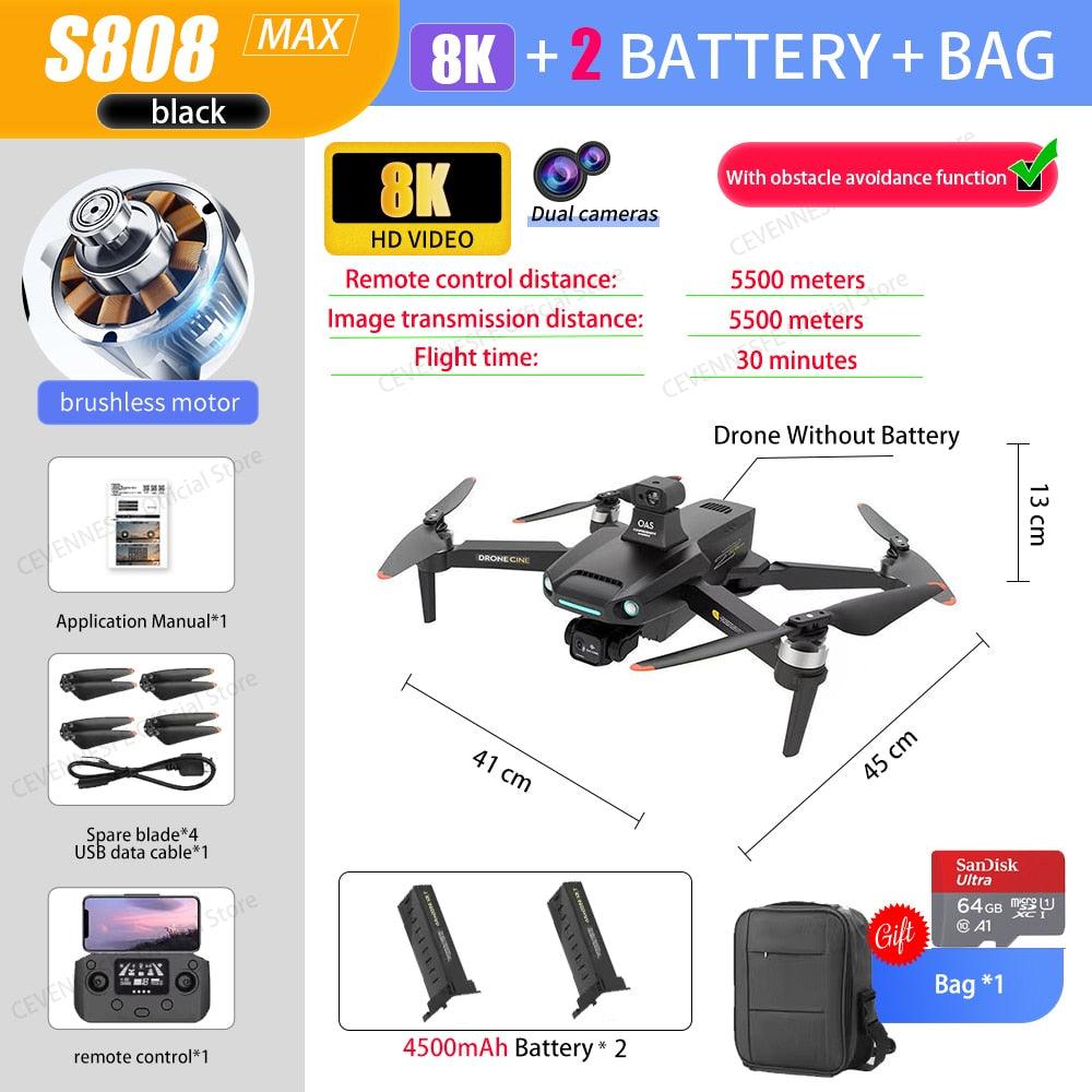 S808 GPS Drone - 2023 NEW GPS Drone 8K HD Professional Dual HD Camera FPV 5KM Aerial Photography Brushless Motor Foldable Quadcopter Toys Professional Camera Drone 3 S808 GPS Drone - 2023 NEW GPS Drone 8K HD Professional Dual HD Camera FPV 5KM Aerial Photography Brushless Motor Foldable Quadcopter Toys Professional Camera Drone - صورة S808 GPS Drone - 2023 NEW GPS Drone 8K HD Professional Dual HD Camera FPV 5KM Aerial Photography Brushless Motor Foldable Quadcopter Toys Professional Camera Drone - صورة 3