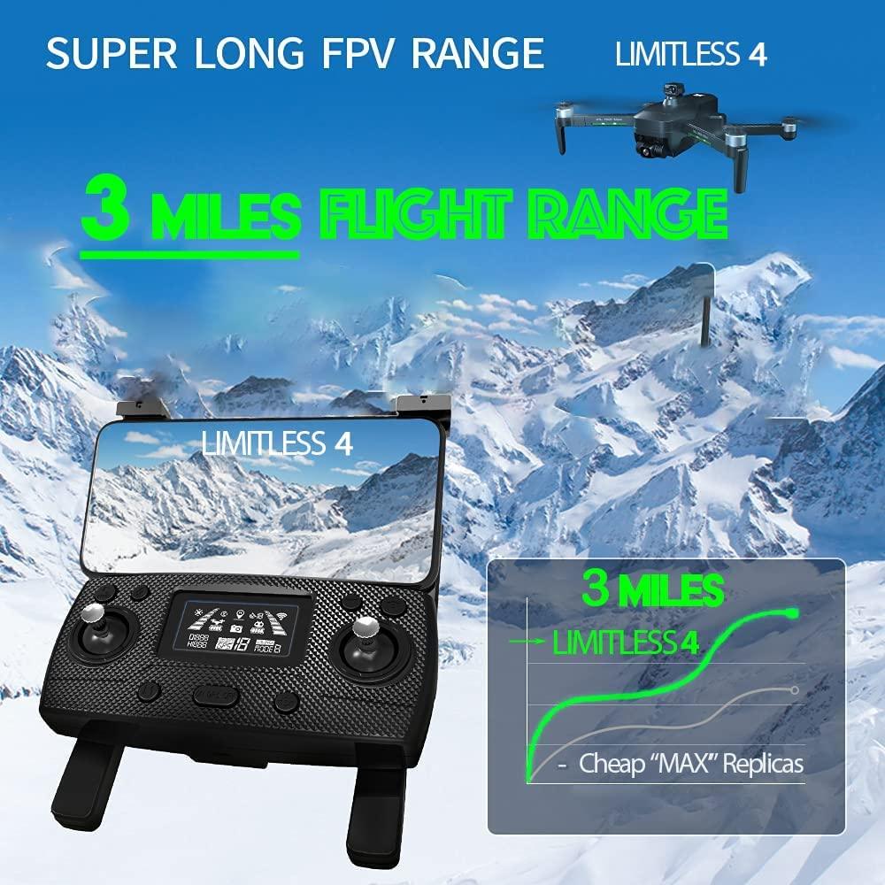 Drone X Pro LIMITLESS 4 - GPS 4K HD UHD Camera Drone for Adults with EVO Obstacle Avoidance, 3-Axis Gimbal, Auto Return Home, Follow Me, Long Flight Time, Long Control Range, 5G WiFi FPV Live Video, EIS, Superior Stabilization Professional Camera Drone — изображение 6