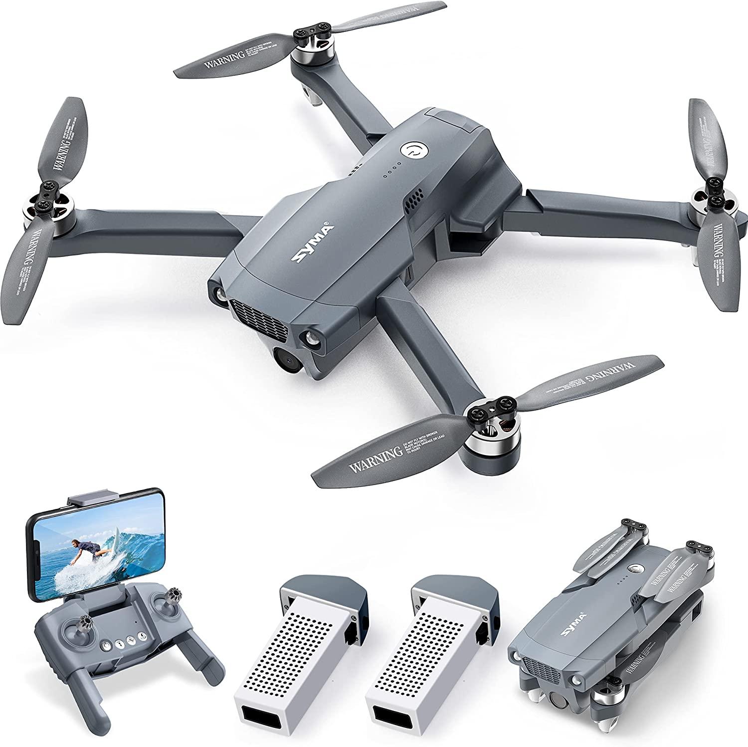 SYMA X500 4K HD Drone - with UHD Camera for Adults, Easy GPS Quadcopter for Beginner with 56mins Flight Time, Brush Motor, 5GHz FPV Transmission, Auto Return Home, Follow Me, Light Positioning, 2 Batteries Professional Camera Drone