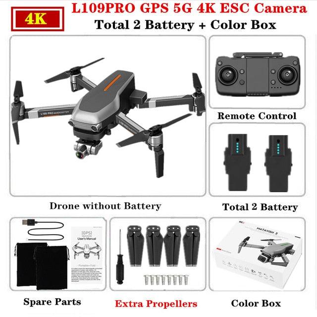 L109 Pro Drone - 4K HD GPS Quadcopter Mechanical Two-axis Anti-shake 5G WiFi FPV 1.2KM 1200M HD ESC Camera Profissional Drone MATAVISH 3 PRO Professional Camera Drone 6 L109 Pro Drone - 4K HD GPS Quadcopter Mechanical Two-axis Anti-shake 5G WiFi FPV 1.2KM 1200M HD ESC Camera Profissional Drone MATAVISH 3 PRO Professional Camera Drone — изображение 6