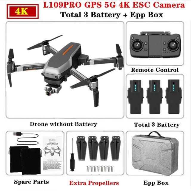 L109 Pro Drone - 4K HD GPS Quadcopter Mechanical Two-axis Anti-shake 5G WiFi FPV 1.2KM 1200M HD ESC Camera Profissional Drone MATAVISH 3 PRO Professional Camera Drone 3 L109 Pro Drone - 4K HD GPS Quadcopter Mechanical Two-axis Anti-shake 5G WiFi FPV 1.2KM 1200M HD ESC Camera Profissional Drone MATAVISH 3 PRO Professional Camera Drone — изображение 3