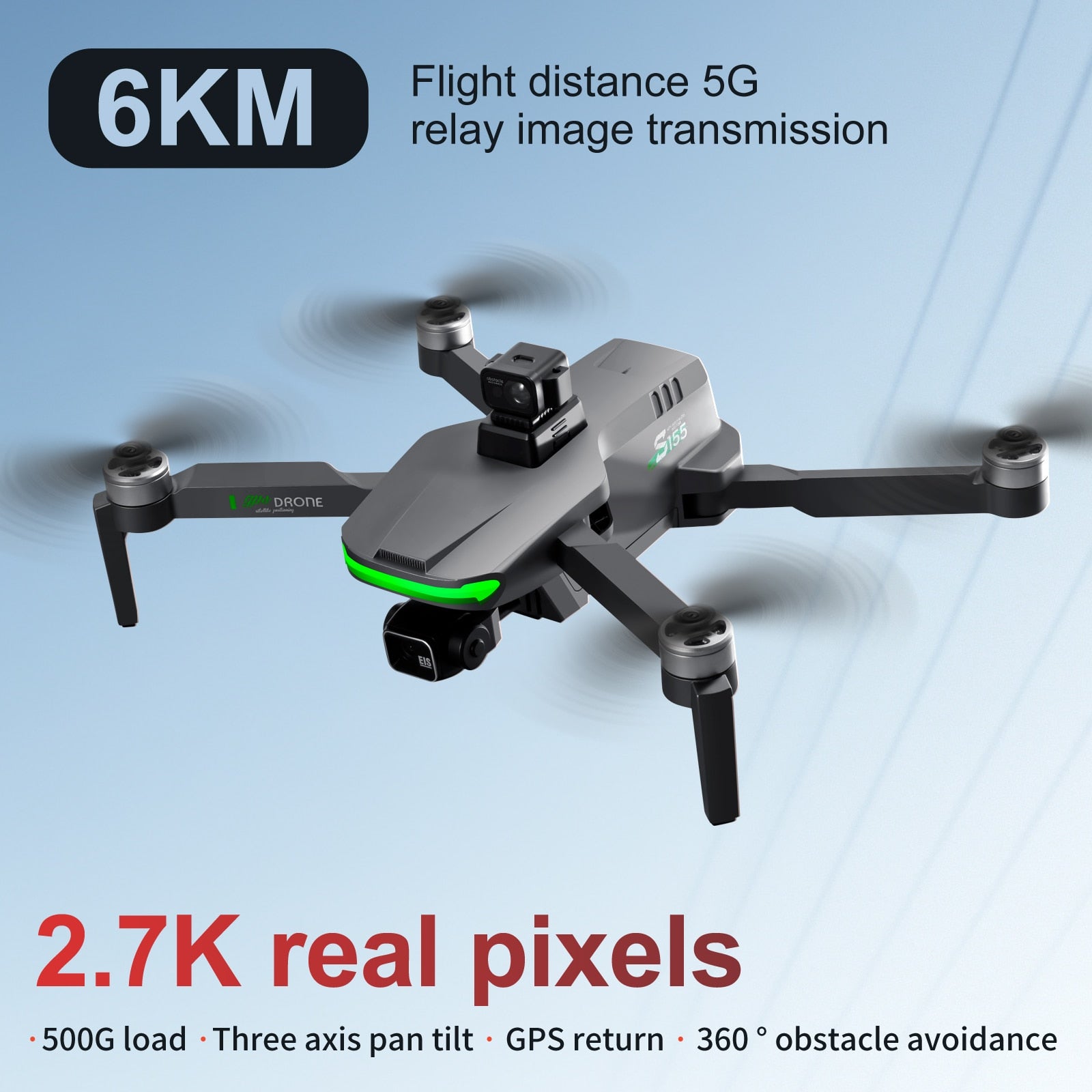 S155 Pro GPS Drone - 8K HD Camera 5G WIFI FPV Aerial Photography 3-Axis Anti-Shake Gimbal Brushless Motor Helicopter RC Quadcopter 10 S155 Pro GPS Drone - 8K HD Camera 5G WIFI FPV Aerial Photography 3-Axis Anti-Shake Gimbal Brushless Motor Helicopter RC Quadcopter — изображение 10