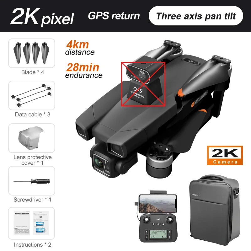 AE86 Pro Max Drone - GPS 4K HD Camera Three Axis Mechanical Pan Tilt Camera Brushless Laser Obstacle Avoidance GPS Drones toys 9 AE86 Pro Max Drone - GPS 4K HD Camera Three Axis Mechanical Pan Tilt Camera Brushless Laser Obstacle Avoidance GPS Drones toys - Image 9