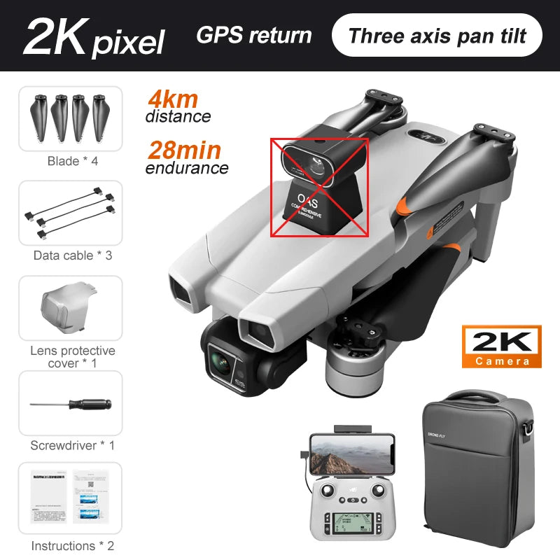 AE86 Pro Max Drone - GPS 4K HD Camera Three Axis Mechanical Pan Tilt Camera Brushless Laser Obstacle Avoidance GPS Drones toys 8 AE86 Pro Max Drone - GPS 4K HD Camera Three Axis Mechanical Pan Tilt Camera Brushless Laser Obstacle Avoidance GPS Drones toys - Image 8