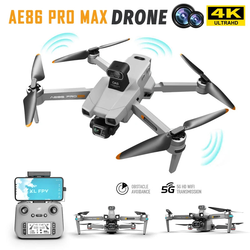 AE86 Pro Max Drone - GPS 4K HD Camera Three Axis Mechanical Pan Tilt Camera Brushless Laser Obstacle Avoidance GPS Drones toys 2 AE86 Pro Max Drone - GPS 4K HD Camera Three Axis Mechanical Pan Tilt Camera Brushless Laser Obstacle Avoidance GPS Drones toys - Image 2