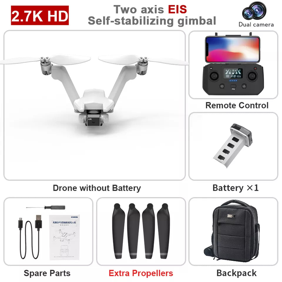 L100 Drone - 2023 Professional GPS 2.7K V-Type Drone 30mins Aerial HD Dual Camera EIS 2-Axis Gimbal V-type Double Rotor Toys Professional Camera Drone 7 L100 Drone - 2023 Professional GPS 2.7K V-Type Drone 30mins Aerial HD Dual Camera EIS 2-Axis Gimbal V-type Double Rotor Toys Professional Camera Drone — изображение 7