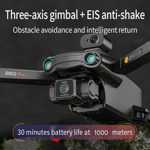 S802 Pro Drone - 4K HD Professional HD Camera GPS Laser Obstacle Avoidance 3-Axis Gimbal 5G WiFi FPV Dron RC Quadcopter Professional Camera Drone 28 S802 Pro Drone - 4K HD Professional HD Camera GPS Laser Obstacle Avoidance 3-Axis Gimbal 5G WiFi FPV Dron RC Quadcopter Professional Camera Drone - صورة S802 Pro Drone - 4K HD Professional HD Camera GPS Laser Obstacle Avoidance 3-Axis Gimbal 5G WiFi FPV Dron RC Quadcopter Professional Camera Drone - صورة 28