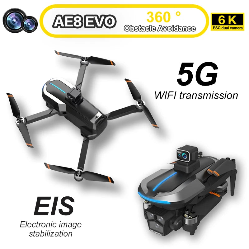 AE8 EVO Drone - Dual Camera 4K Professional Positioning Aerial Photography Laser Obstacle Avoidance Gesture Photography GPS Drone 2 AE8 EVO Drone - Dual Camera 4K Professional Positioning Aerial Photography Laser Obstacle Avoidance Gesture Photography GPS Drone - صورة AE8 EVO Drone - Dual Camera 4K Professional Positioning Aerial Photography Laser Obstacle Avoidance Gesture Photography GPS Drone - صورة 2