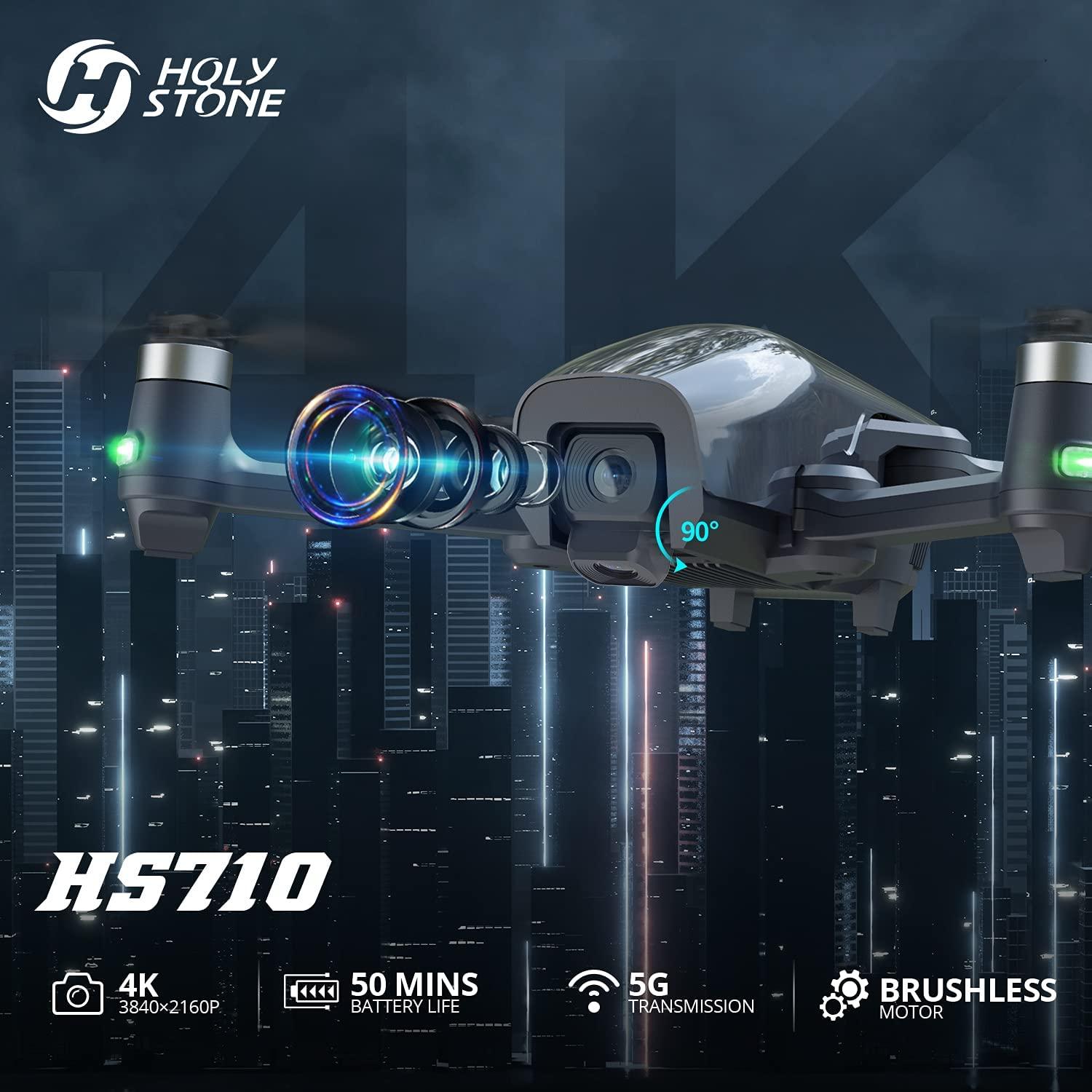 Holy Stone HS710 Drone - with Camera 4K, GPS FPV Foldable 5G Quadcopter for Beginners with Optical Flow Positioning, Auto Return Home, Follow Me, Brushless Motor, 50 Mins Long Flight Time Professional Camera Drone 2 Holy Stone HS710 Drone - with Camera 4K, GPS FPV Foldable 5G Quadcopter for Beginners with Optical Flow Positioning, Auto Return Home, Follow Me, Brushless Motor, 50 Mins Long Flight Time Professional Camera Drone - Image 2