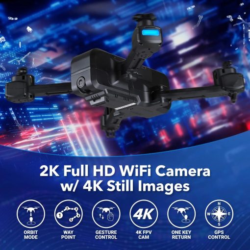 Contixo F22 FPV Drone - with Camera for Adults, Kids, Beginners - 2.4G RC Quadcopter with 4K HD FHD Camera - Gesture Control, Custom Flight Path, WiFi, GPS Auto Hover Return Home, Follow Me, Carrying Case Professional Camera Drone 7 Contixo F22 FPV Drone - with Camera for Adults, Kids, Beginners - 2.4G RC Quadcopter with 4K HD FHD Camera - Gesture Control, Custom Flight Path, WiFi, GPS Auto Hover Return Home, Follow Me, Carrying Case Professional Camera Drone — изображение 7