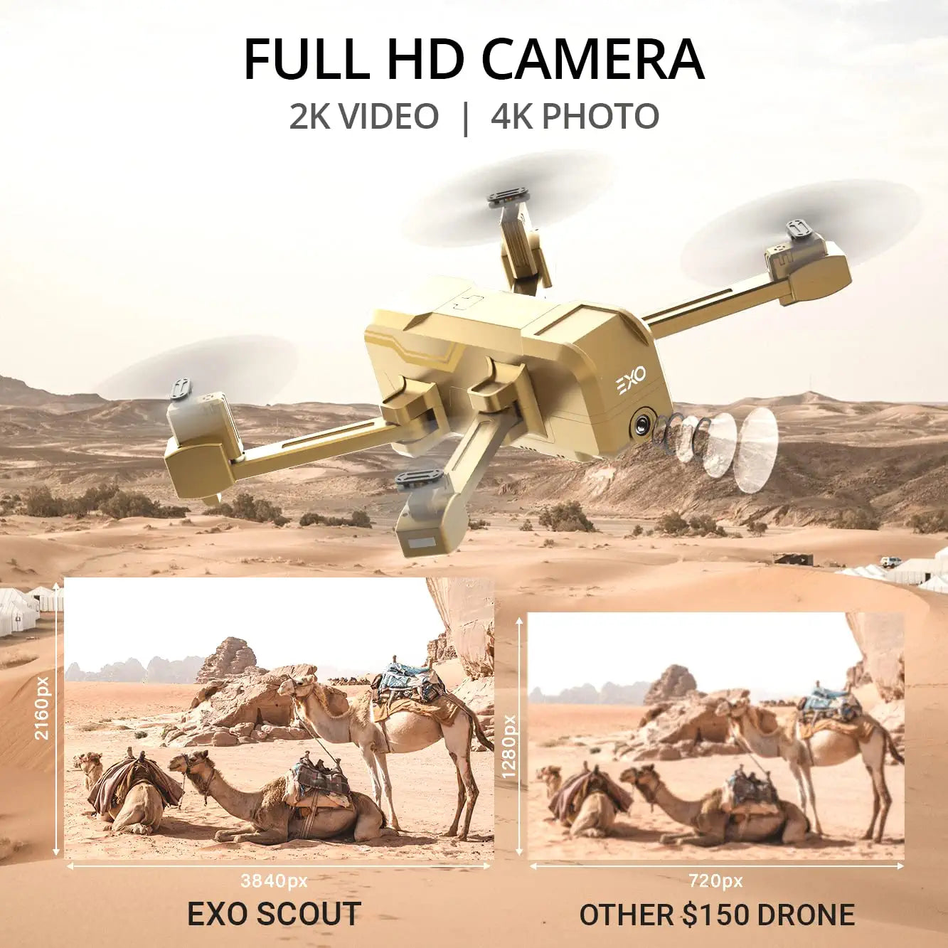 EXO Scout Drone - with Camera for Adults or Kids. Drone Kit with 2 Batteries, Free Carry Case. HD 1080p Video, 3 Speeds, Auto Take-Off/Land, Intelligent AI Modes Professional Camera Drone 2 EXO Scout Drone - with Camera for Adults or Kids. Drone Kit with 2 Batteries, Free Carry Case. HD 1080p Video, 3 Speeds, Auto Take-Off/Land, Intelligent AI Modes Professional Camera Drone - Image 2