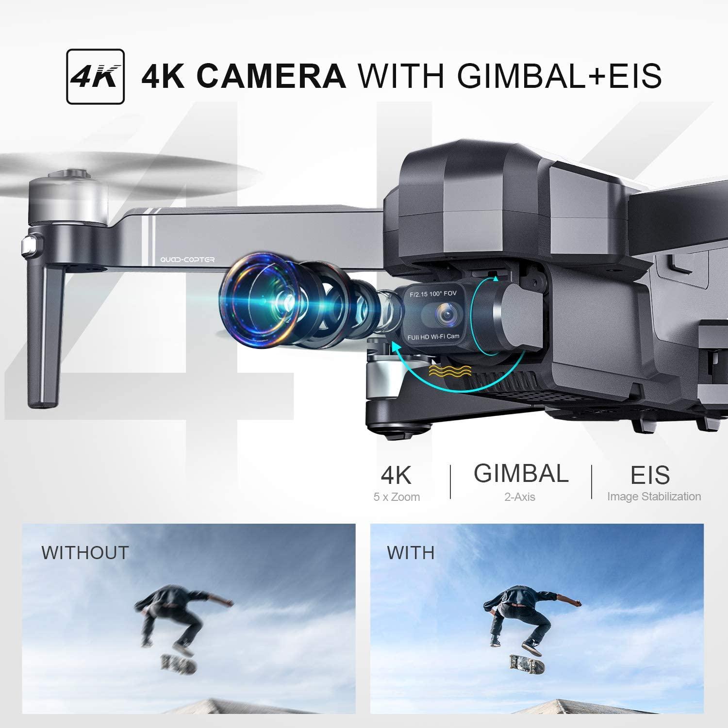 DEERC DE22 GPS Drone - with 4K HD Camera 2-axis Gimbal, EIS Anti-Shake, 5G FPV Live Video Brushless Motor, Auto Return Home, Selfie, Follow Me, Waypoints, Circle Fly 52Min Flight with Carrycase Professional Camera Drone 3 DEERC DE22 GPS Drone - with 4K HD Camera 2-axis Gimbal, EIS Anti-Shake, 5G FPV Live Video Brushless Motor, Auto Return Home, Selfie, Follow Me, Waypoints, Circle Fly 52Min Flight with Carrycase Professional Camera Drone — изображение 3