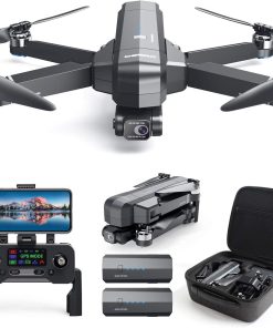 DEERC DE22 GPS Drone - with 4K HD Camera 2-axis Gimbal, EIS Anti-Shake, 5G FPV Live Video Brushless Motor, Auto Return Home, Selfie, Follow Me, Waypoints, Circle Fly 52Min Flight with Carrycase Professional Camera Drone