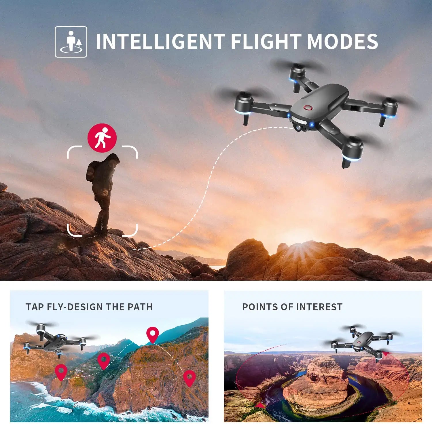 LOPOM JX02 GPS Drone - with 4K HD Camera for Adults Begineer, 40mins Flight Time Auto Return Follow Me 3 Speeds Professional Camera Drone 5 LOPOM JX02 GPS Drone - with 4K HD Camera for Adults Begineer, 40mins Flight Time Auto Return Follow Me 3 Speeds Professional Camera Drone - Image 5