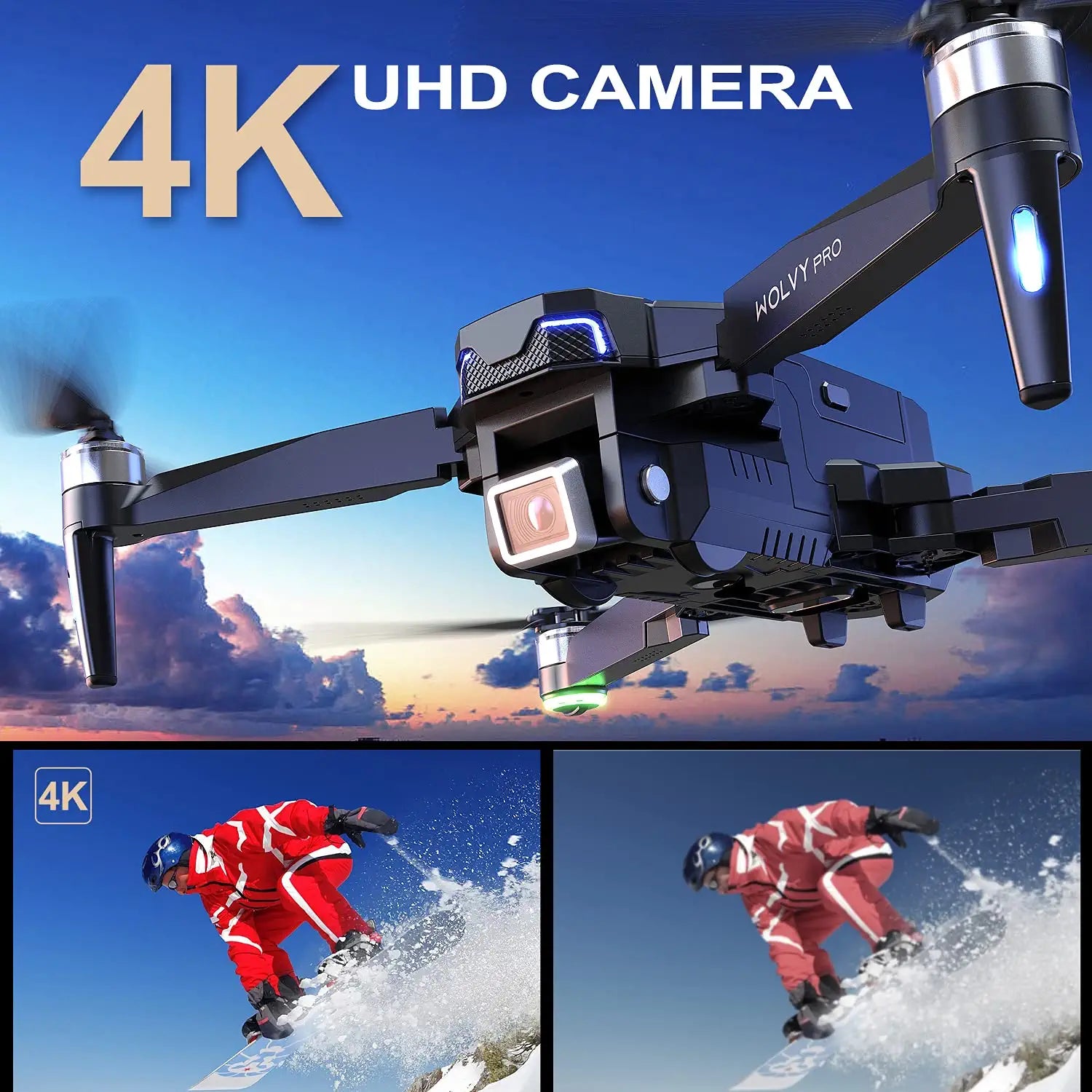 aovo Drones with Camera for Adults 4K HD UHD, 60 Minutes Flight Time Quadcopter with Brushless Motor, GPS Return Home, Follow Me Professional Camera Drone 3 aovo Drones with Camera for Adults 4K HD UHD, 60 Minutes Flight Time Quadcopter with Brushless Motor, GPS Return Home, Follow Me Professional Camera Drone — изображение 3