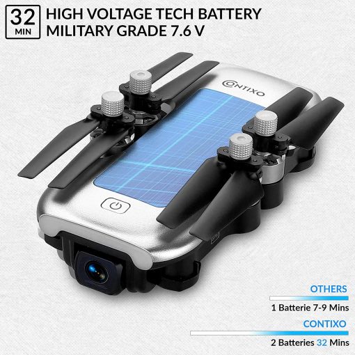 Contixo F30 Drone - for Kids & Adults WiFi 4K HD UHD Camera and GPS, FPV Quadcopter for Beginners, Foldable mini drone, Brushless Motor, Follow Me, Two Batteries and Carrying Case Included Professional Camera Drone 5 Contixo F30 Drone - for Kids & Adults WiFi 4K HD UHD Camera and GPS, FPV Quadcopter for Beginners, Foldable mini drone, Brushless Motor, Follow Me, Two Batteries and Carrying Case Included Professional Camera Drone - صورة Contixo F30 Drone - for Kids & Adults WiFi 4K HD UHD Camera and GPS, FPV Quadcopter for Beginners, Foldable mini drone, Brushless Motor, Follow Me, Two Batteries and Carrying Case Included Professional Camera Drone - صورة 5