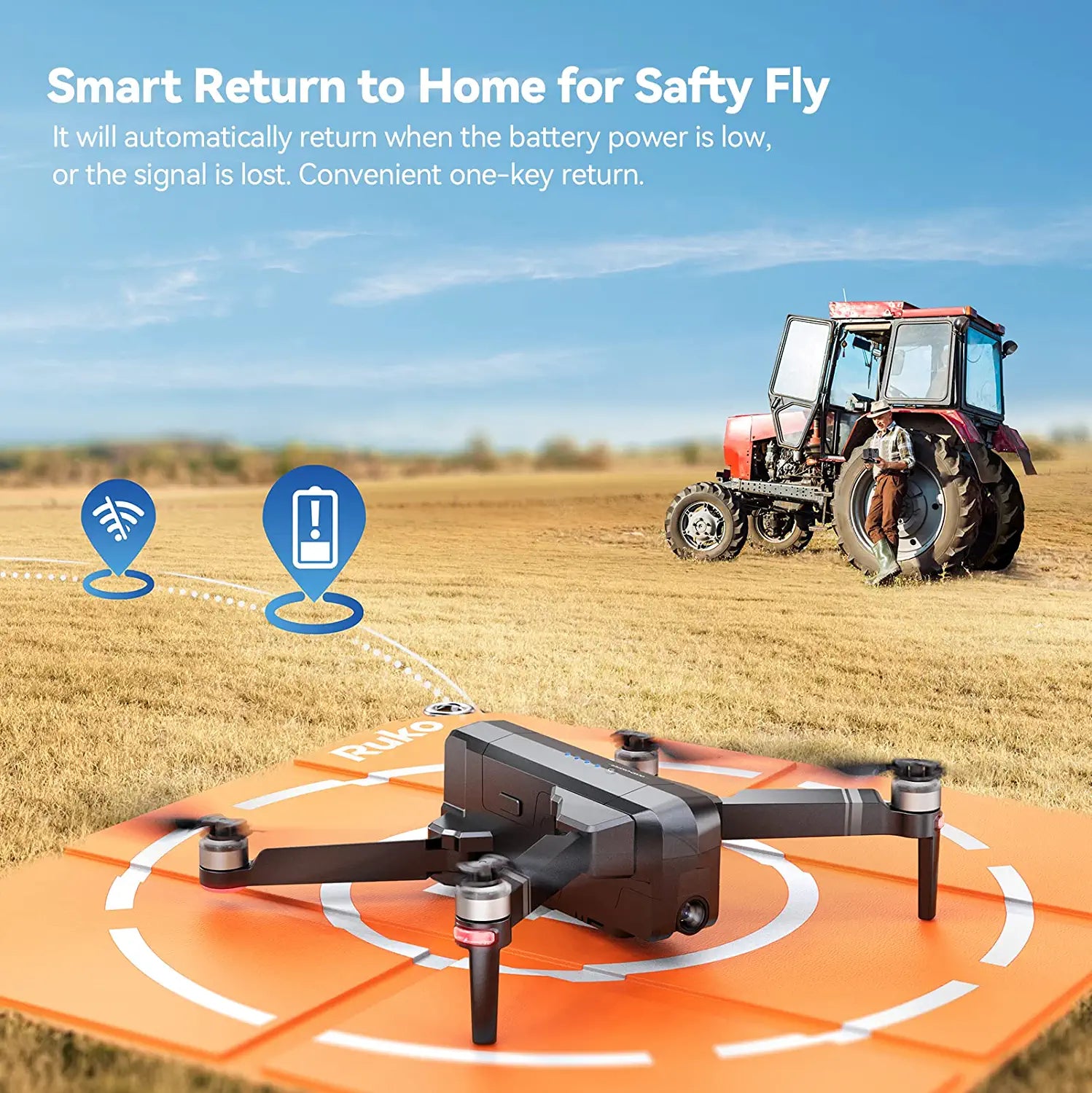 Ruko F11 Pro Drones - with Camera for Adults 4K HD UHD Camera 60 Mins Flight Time with GPS Auto Return Home Brushless Motor-Black(with Carrying Case) Professional Camera Drone 6 Ruko F11 Pro Drones - with Camera for Adults 4K HD UHD Camera 60 Mins Flight Time with GPS Auto Return Home Brushless Motor-Black(with Carrying Case) Professional Camera Drone - Image 6