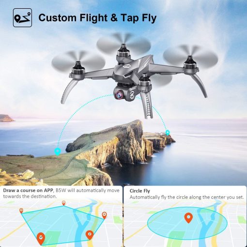 SANROCK B5W GPS Drones - with 4K HD UHD Camera for Adults Kids Beginners, Quadcopter with Brushless Motor, 5GHz FPV Transmission, Auto Return Home, Long Range Control Range Professional Camera Drone - Image 7