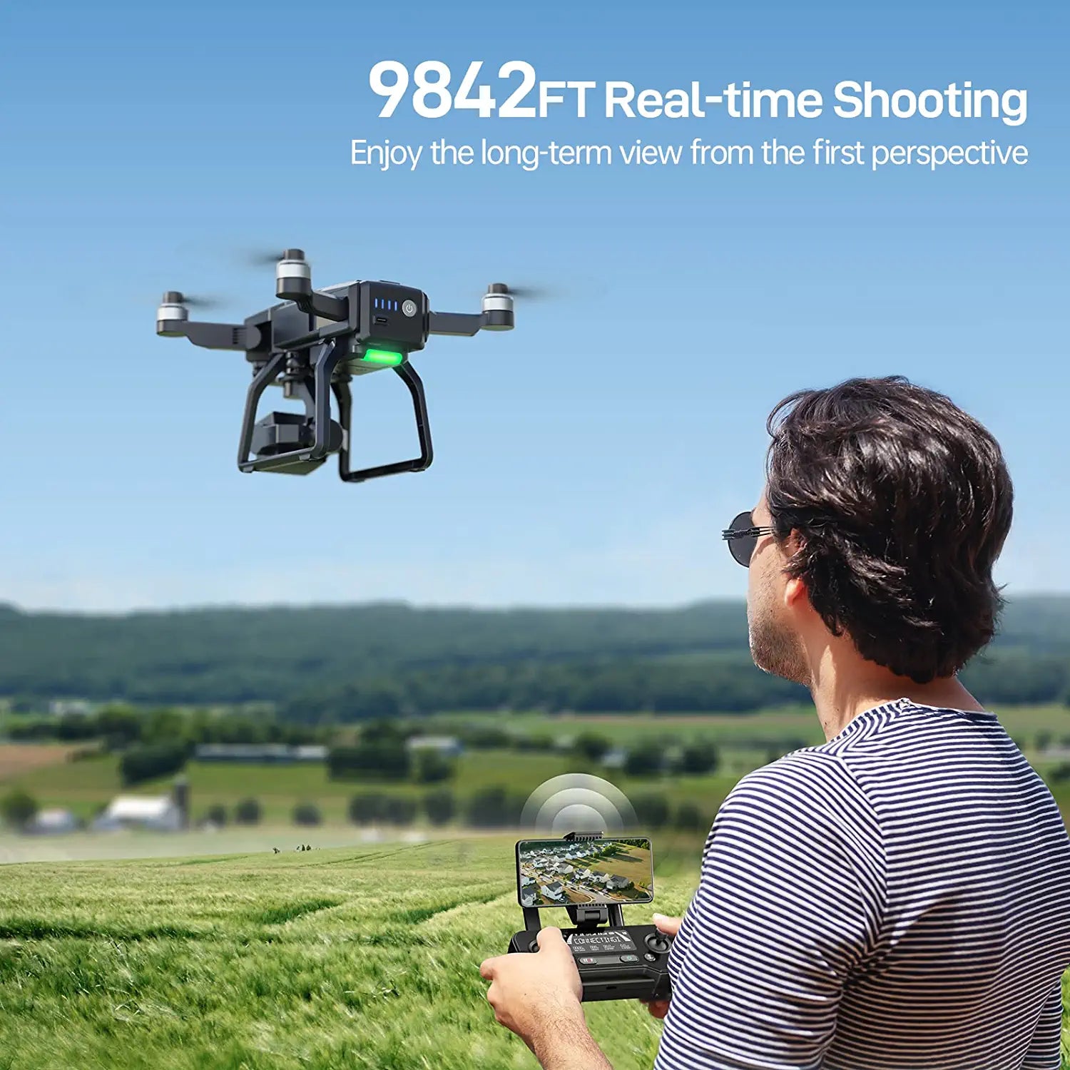 Bwine F7 Drone - with Camera for Adults 4K, 9800ft Video Transmission, Camera Drone with 3-Axis Gimbal, GPS Auto Return, Follow Me, Waypoints, Level 6 Wind Resistance, 2 Batteries for 50 Min Flight Time Professional Camera Drone 5 Bwine F7 Drone - with Camera for Adults 4K, 9800ft Video Transmission, Camera Drone with 3-Axis Gimbal, GPS Auto Return, Follow Me, Waypoints, Level 6 Wind Resistance, 2 Batteries for 50 Min Flight Time Professional Camera Drone — изображение 5